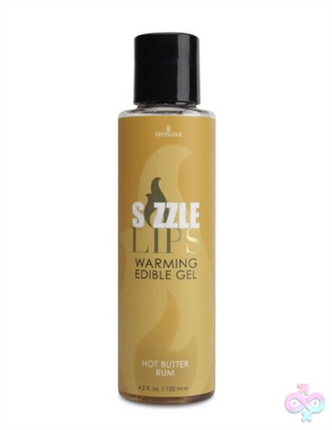 warming edible gel hot butter rum Sizzle Lips by Sensuva 4.2 oz pump bottle