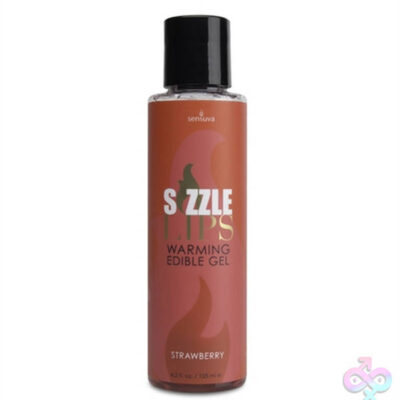 Sizzle Lips Warming Edible Gel Strawberry 4.2 oz by Sensuva