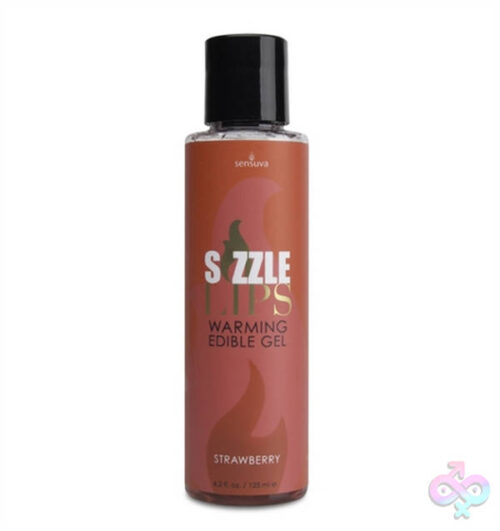 Sensuva Sex Toys - Sizzle Lips Warming Edible Gel - Strawberry - 4.2  Oz.