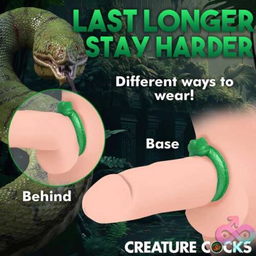 Serpentine Silicone Cock Ring - Green - Image 3