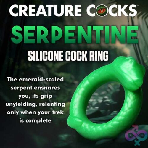 Serpentine Silicone Cock Ring - Green - Image 5