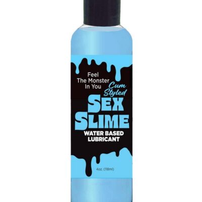 4 oz blue opaque water-based slime lubricant with disk cap by Little Genie