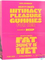 Strawberry sexual stimulation gummies 12-count pink pack by Doc Johnson