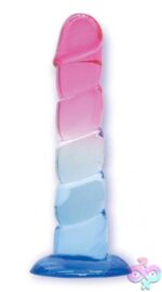 Shades, 7.5" Swirl Jelly Tpr Gradient Dong - Pink and Blue - Image 2