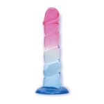 Shades, 7.5" Swirl Jelly Tpr Gradient Dong - Pink and Blue