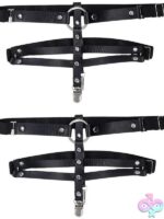 Shadow Garters in Black Faux Leather - Image 2