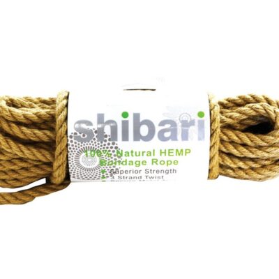 Brown natural hemp bondage rope coiled at 10 meters by Shibari