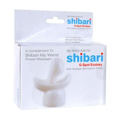 Curved g-spot wand attachment in white by Shibari with soft textured nubs for targeted stimulation