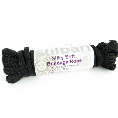 5-meter soft silk bondage rope in black by Shibari