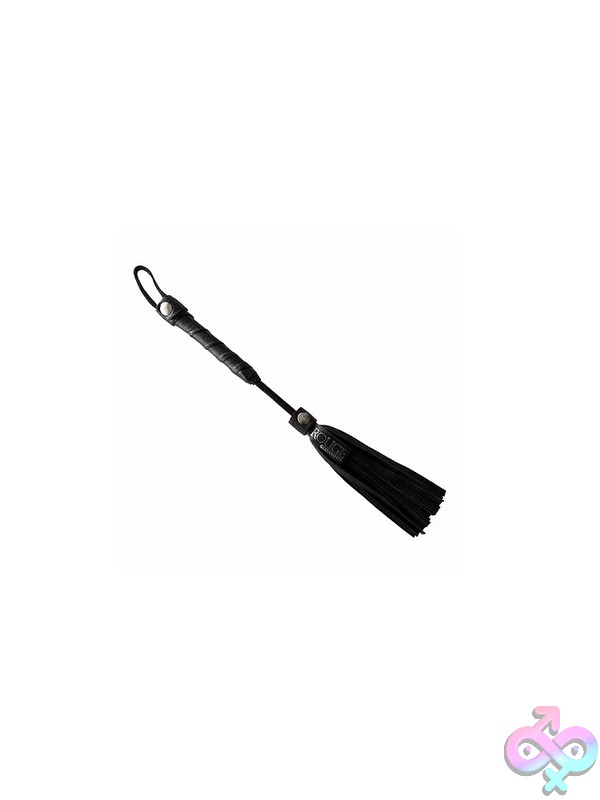 Discreet-Toys-Short-Leather-Flogger-Black-Nu-Rmf1019-Bk Short Suede Leather Flogger With Firm Handle Available In Black And Red