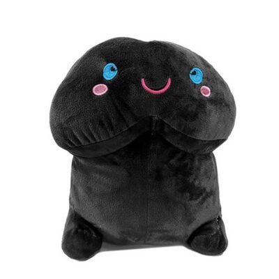 Soft polyester penis stuffy plushie approximately 11.80 inches available in black brown and pink