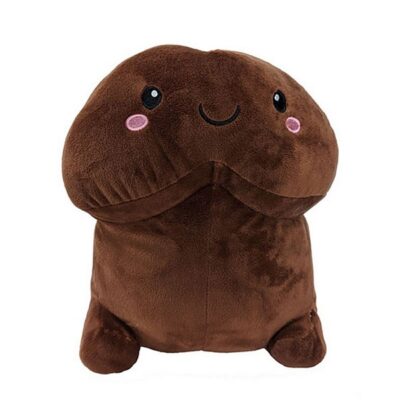 Soft polyester penis stuffy plushie approximately 11.80 inches available in black brown and pink