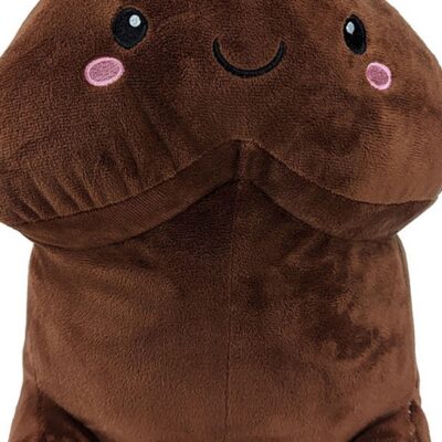 20-inch soft polyester penis plush stuffy novelty gift in black and brown