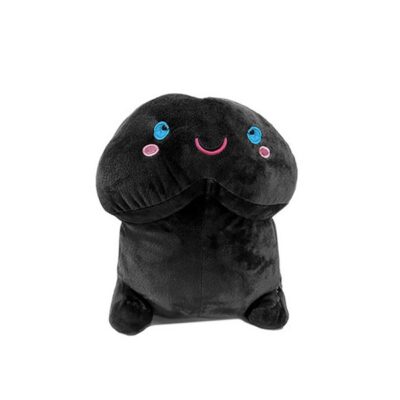 soft plush penis stuffed animal in black and brown available at Discreet Toys