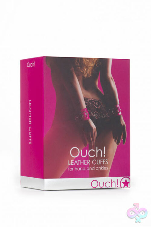 Shots Ouch! Sex Toys - Leather Cuffs for Hands and Ankles - Pink