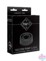 Medium black silicone pump sleeve for Pumped cylinders by Shots Toys