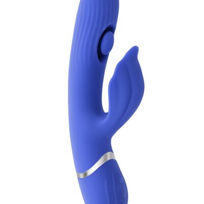 waterproof triple motor rabbit Shudder by Evolved Novelties in blue silicone