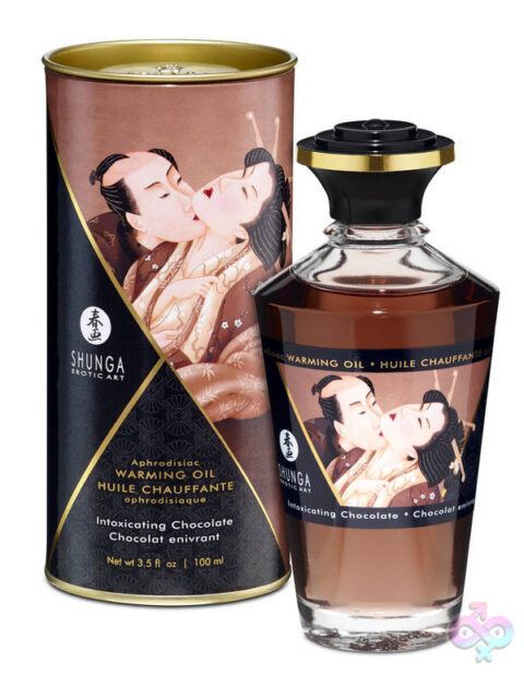 Aphrodisiac Warming Oil Intoxicating Chocolate by Shunga — 3.5 fl oz romance massage oil