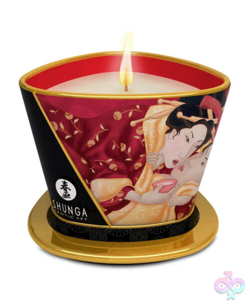 Shunga Sex Toys - Massage Candle - Romance - Sparkling Strawberry  Wine - 5.7 Oz.