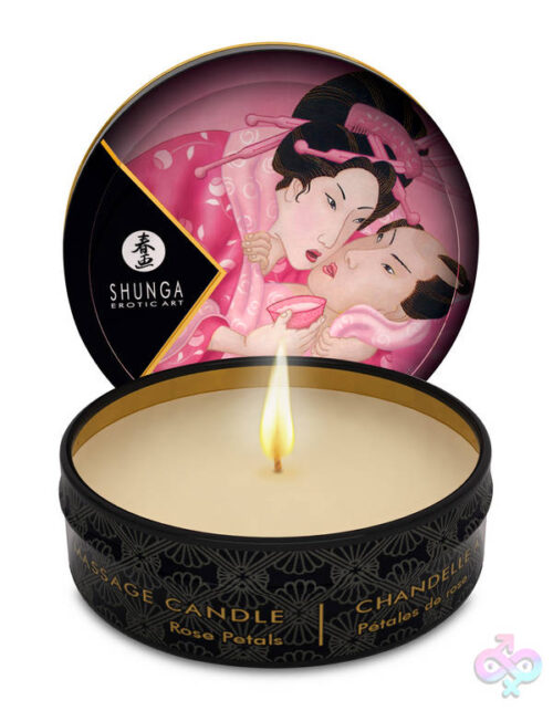 Shunga Sex Toys - Mini Massage Candle - Aphrodisia - Roses Petals -  1 Fl. Oz.
