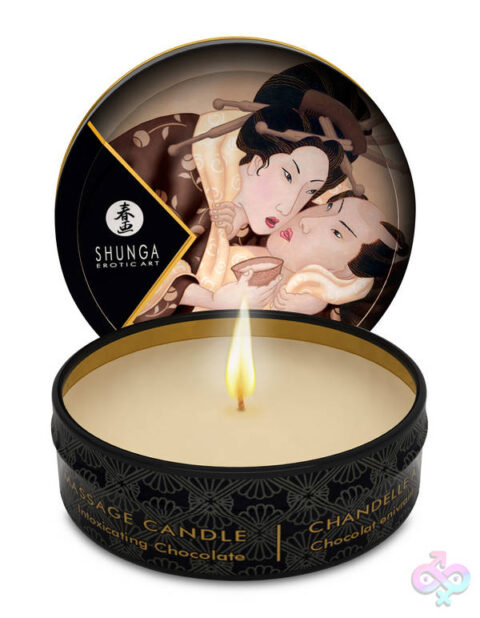 Mini Massage Candle Excitation Intoxicating Chocolate by Shunga — 1 fl oz soy massage candle