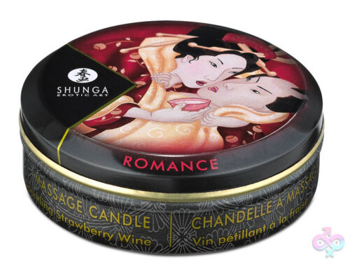 Shunga Sex Toys - Mini Massage Candle - Romance - Sparkling Strawberry Wine - 1 Fl. Oz.