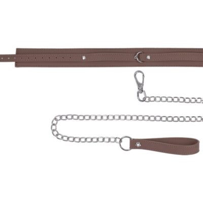 Adjustable Brown Silicone Collar Leash by Sportsheets — Signature Dawn Dream Set