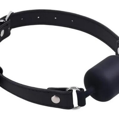 barrel gag silicone Signature Midnight Muse Barrel Gag by Sportsheets black faux leather adjustable strap