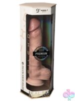 9-inch bendable realistic dildo in beige liquid silicone with suction-cup base by Silex-D
