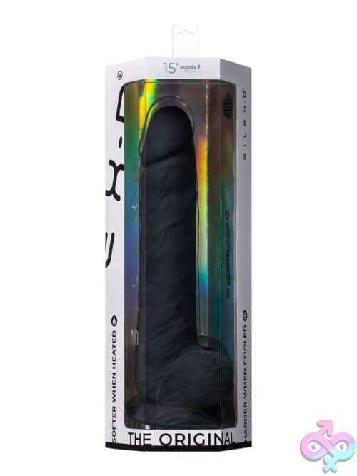 Silex-D 15-Inch Dual-Density Silicone Dildo With Suction Cup Base In Three Colors