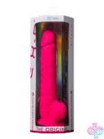 Silex-D 15-inch dual-density silicone dildo with suction cup base in three colors