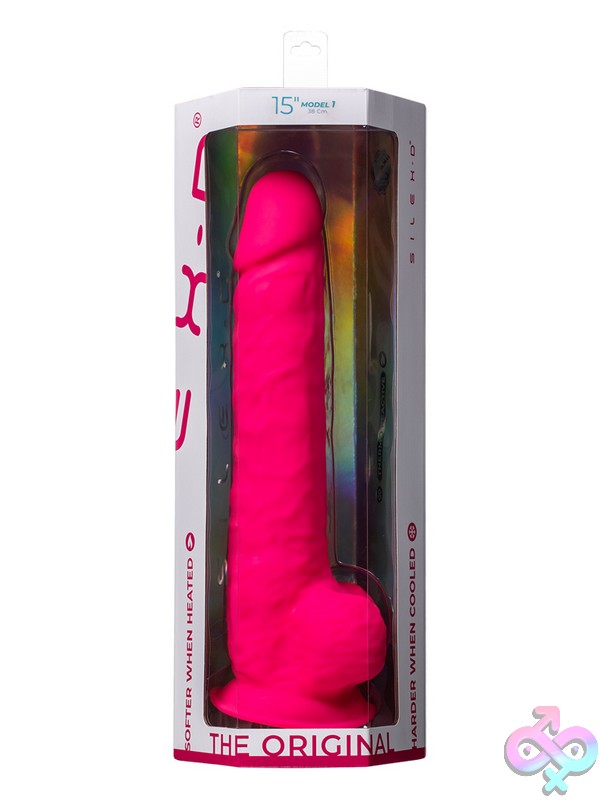 Discreet-Toys-Silex-D-The-Original-Model-1-Dildo-15-Pink-Nu-Dj0997-35Bx Silex-D 15-Inch Dual-Density Silicone Dildo With Suction Cup Base In Three Colors