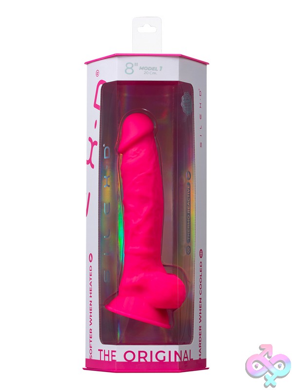 Discreet-Toys-Silex-D-The-Original-Model-1-Dildo-8-Pink-Nu-Dj0997-33Bx Silex-D 8-Inch Realistic Silicone Dildo With Suction Cup Base Shown In Beige And Pink