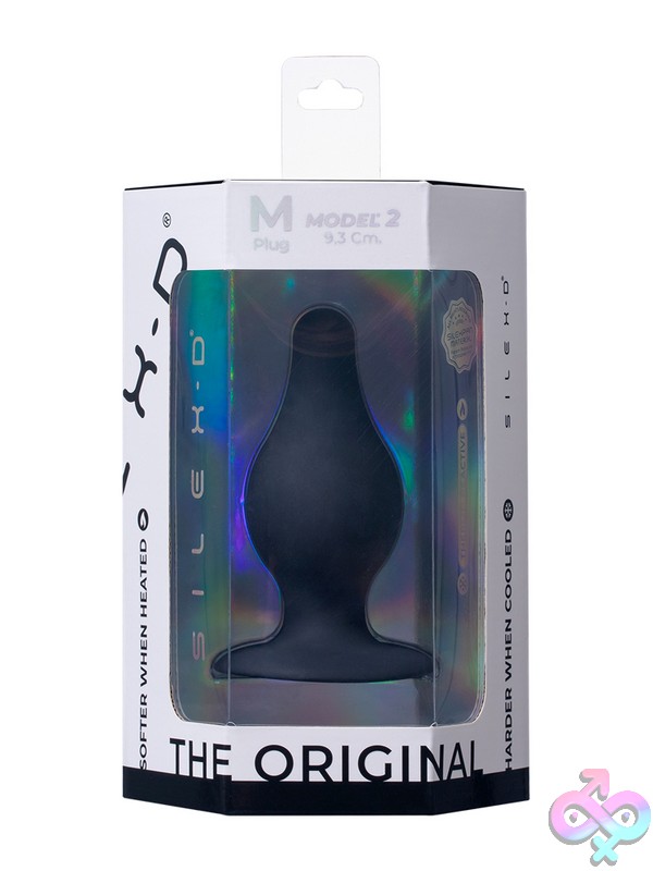 Discreet-Toys-Silex-D-The-Original-Plug-Model-2-Dildo-3-5-M-Black-Nu-Dj0997-48Bx Dual-Density 3.5 Inch Silicone Anal Plug In Black By Silex-D