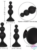 Silicone Beaded Anal Training Kit – Black - Image 3