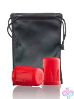 Silicone Nipple Suction Cups with Leather Pouch – Red & Black - Image 2
