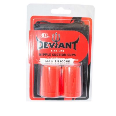 Red and black silicone nipple suction cups with leather storage pouch by Si Novelties