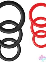 Red black silicone ring pack six sizes by Nasstoys