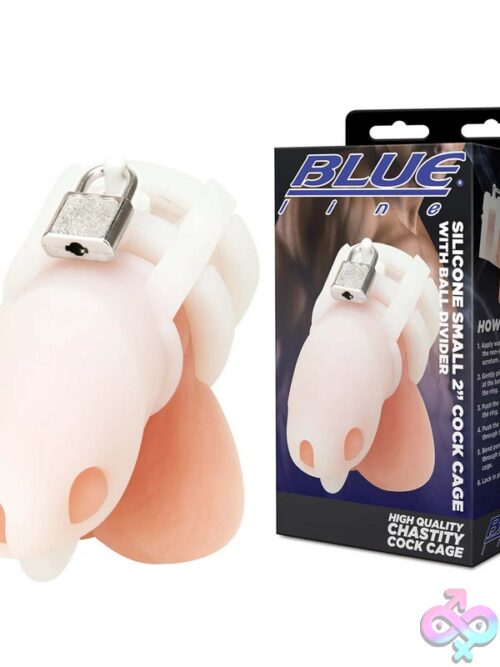 Body-Safe Silicone Cock Cage With Ball Divider Available In Black And Clear