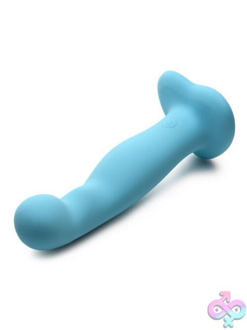 Simply Sweet 21X Vibrating Thick Silicone Dildo With Remote – Blue - Image 3