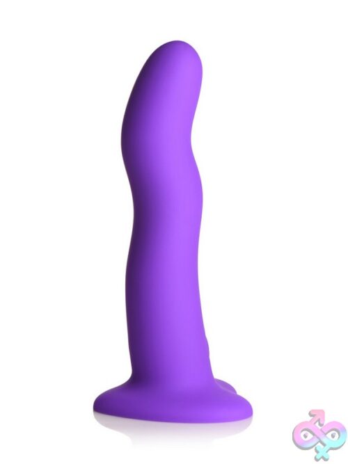 Simply Sweet 21X Vibrating Wavy Silicone Dildo With Remote – Purple - Image 2