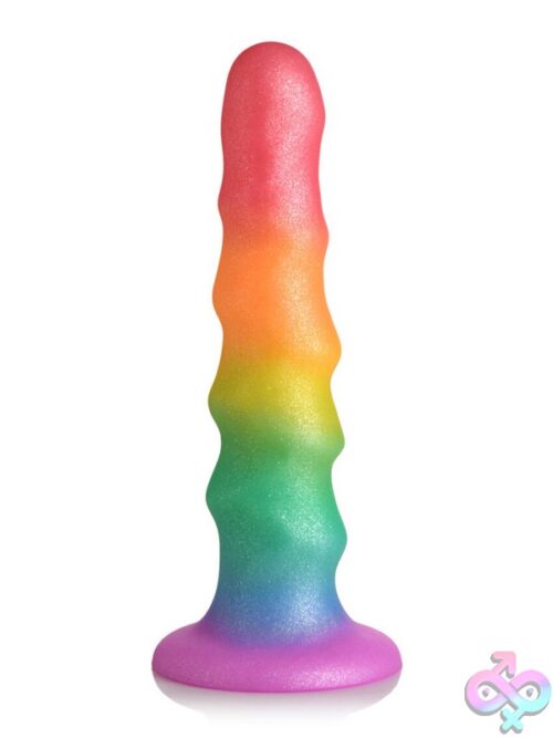 Simply Sweet 6.5&Quot; Zigzag Rainbow Silicone Dildo - Image 2