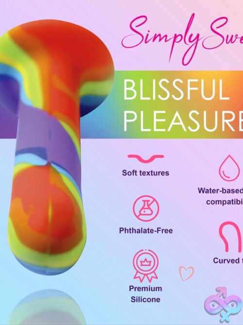 Simply Sweet Rainbow Silicone Dildo - Image 2