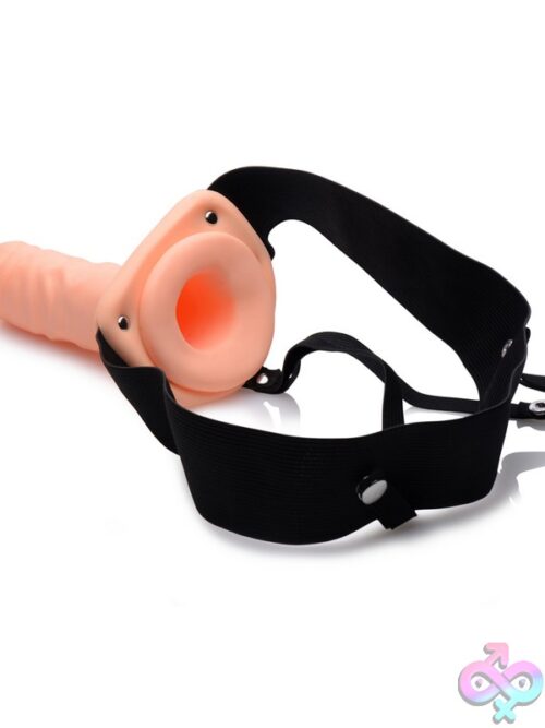 Size Matters Erection Assist Hollow Strap-On – Beige - Image 3