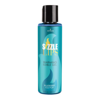 Blueberry Ice Pop Warming Gel by Sensuva — 4.2 fl oz edible warming gel in green squeeze bottle