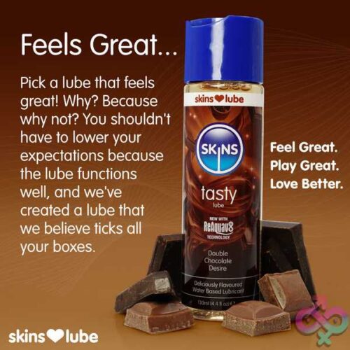 Skins Double Chocolate Water Based Lubricant 4.4Oz - Image 2