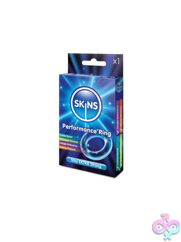Discreet-Toys-Skins-Performance-Ring-1-Pack-Nu-Usskpr1 Clear One-Size Stretchy Silicone Performance Ring By Creative Conceptions