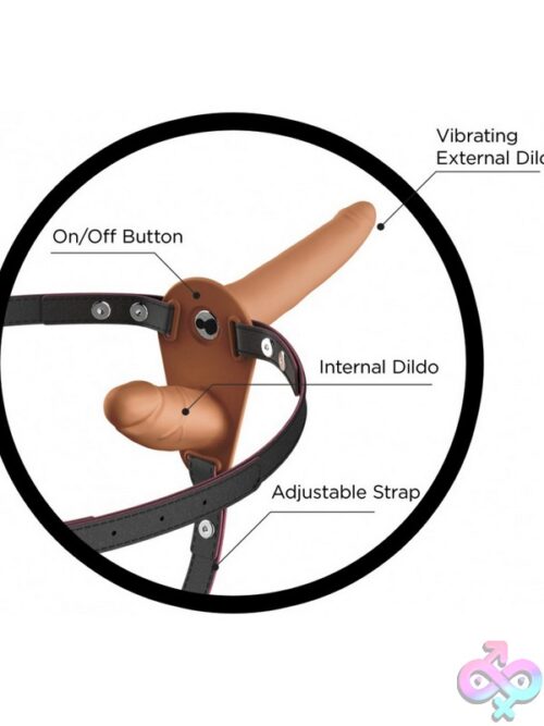 Double Dickin Dual Penetration Vibrating Strap-On With Harness - Image 2