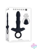 Slayer large thrusting anal vibrator in black silicone by Gender X