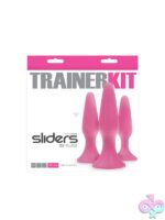 Three-piece graduated trainer plug set in pink satin finish by Ns Novelties